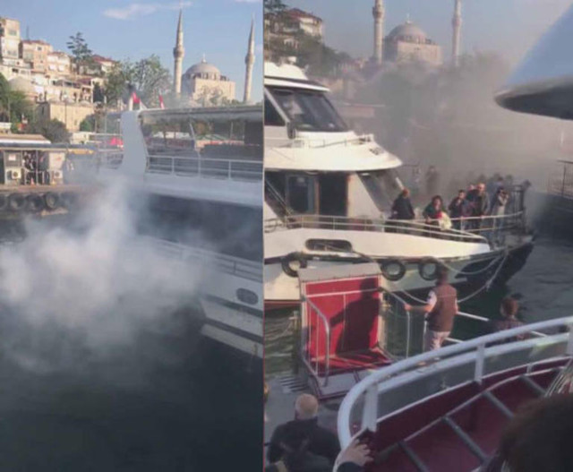 İstanbul'da yolcu teknesi alevlere teslim oldu - Resim: 0