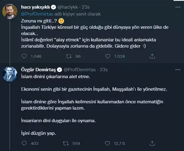 Özgür Demirtaş ile Akit Ankara Temsilcisi Hacı Yakışıklı birbirine girdi! 'Benzin zammı' kavgası nerelere gitti? - Resim: 1