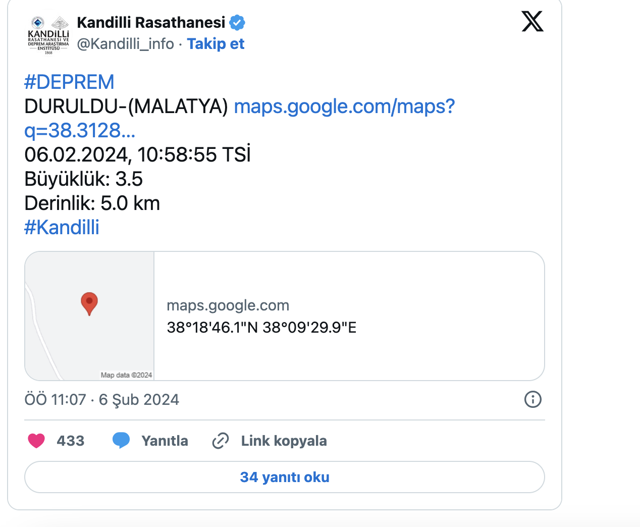 Malatya'da deprem! Kandilli Rasathanesi duyurdu - Resim: 0