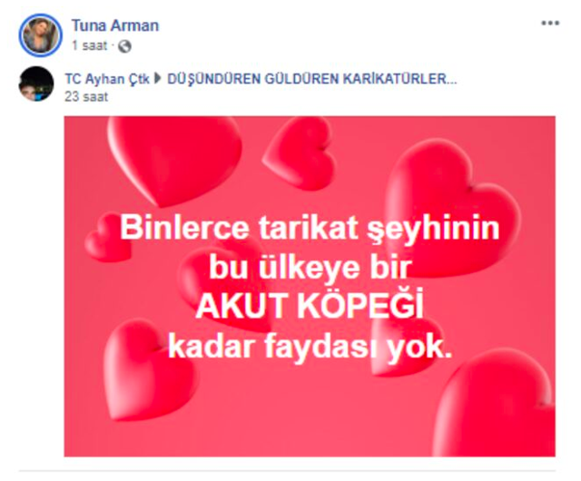 Tuna Arman ne yazdı tarikat paylaşımı olay oldu - Resim: 0