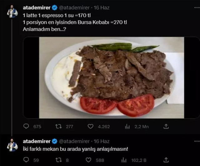 Ata Demirer'e Bursa Kebabı şoku! Fiyatını görünce isyan etti: "Anlamadım ben" - Resim: 0