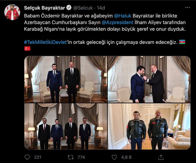 Azerbaycan Cumhurbaşkanı İlham Aliyev'den Selçuk Bayraktar'a madalya! SİHA teşekkürü - Resim: 0