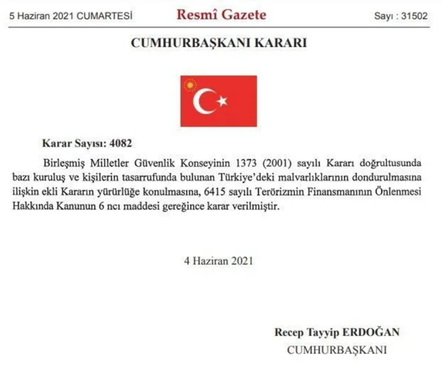 Erdoğan'ın imzasıyla Resmi Gazete'de yayımlandı! Mal varlıkları donduruldu - Resim: 0