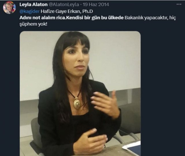 Leyla Alaton'un Hafize Gaye Erkan'la ilgili yıllar önceki paylaşımı gündem oldu - Resim: 0