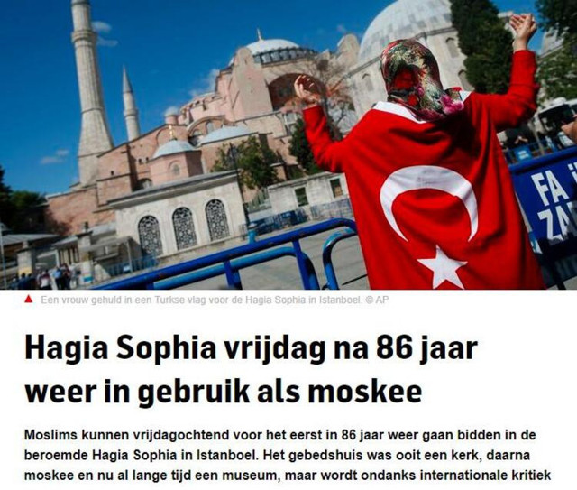 86 yıl sonra ibadete açılan Ayasofya dünya basınında Yunanlılar yasta - Resim: 2