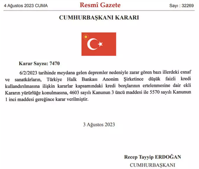 Resmi Gazete'de yayımlandı! Deprem bölgesindeki esnafın kredi borçları 6 ay ertelendi - Resim: 0