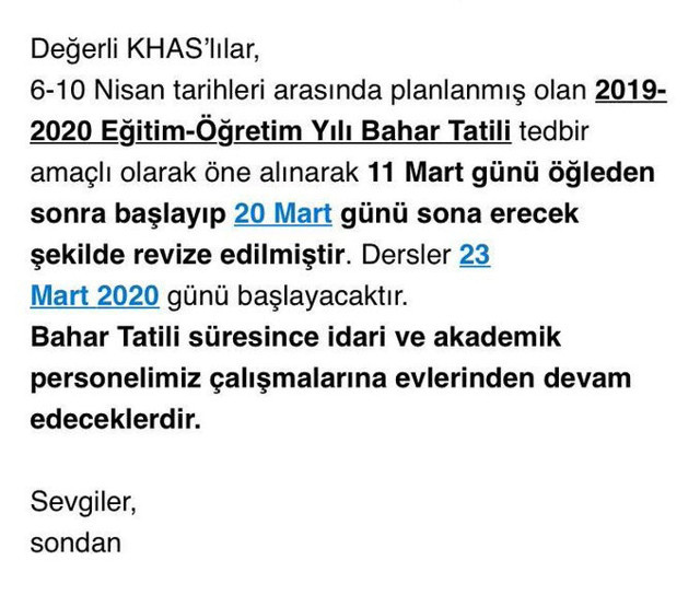 Kadir Has Üniversitesi tatil edildi eğitim ne zaman başlayacak? - Resim: 0