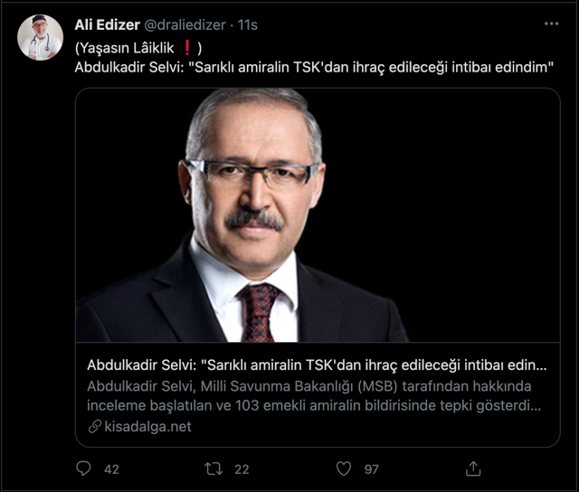 GATA'dan atılan Ali Edizer'den 'sarıklı amiral' Mehmet Sarı'ya tam destek! - Resim: 2