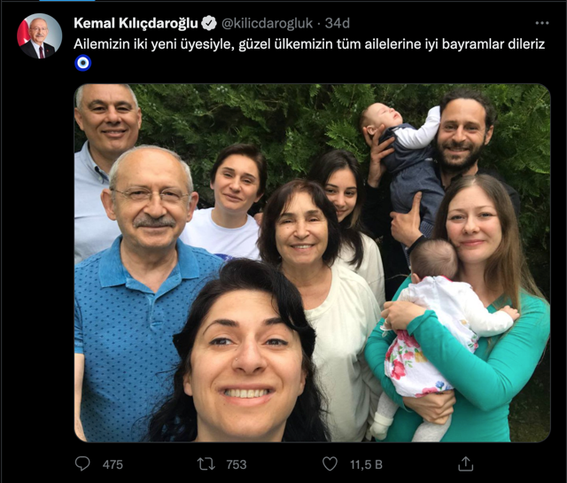 CHP Genel Başkanı Kemal Kılıçdaroğlu ailesiyle bayram selfisi paylaştı - Resim: 0