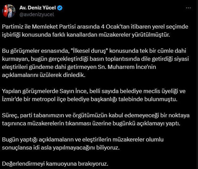 CHP'den Muharrem İnce'ye zehir zemberek cevap! İstediklerini versek böyle konuşmayacaktı - Resim: 0