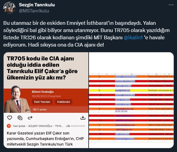 Sezgin Tanrıkulu ile Bülent Orakoğlu arasında 'CIA' tartışması: Sıkıysa MİT Başkanına desene... - Resim: 0