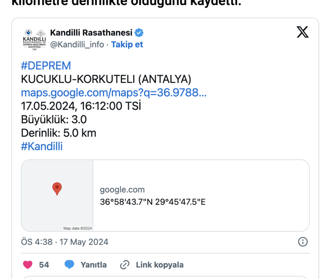 Antalya'da korkutan deprem - Resim: 0