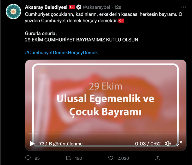 Aksaray Belediyesi'nden skandal Cumhuriyet Bayramı kutlaması! Bir türlü düzeltemediler - Resim: 1