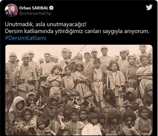 CHP'li Orhan Sarıbal'ın tartışma konusu olan Dersim paylaşımı - Resim: 0