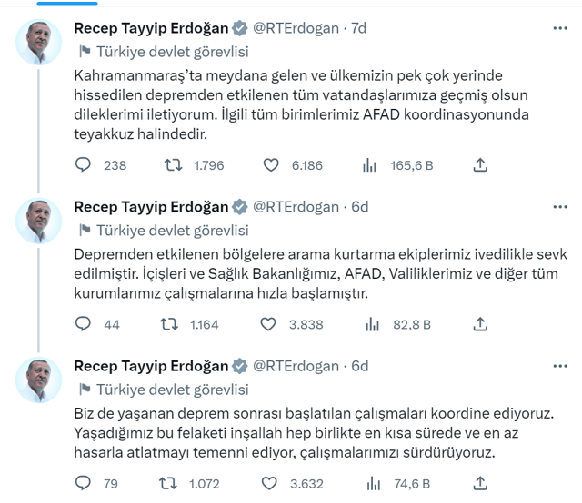 Cumhurbaşkanı Erdoğan'dan deprem açıklaması: Tüm birimlerimiz teyakkuz halinde - Resim: 0