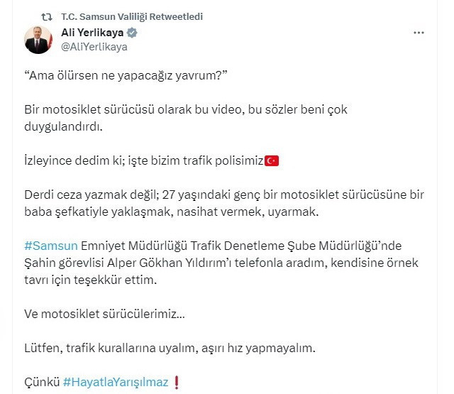 Motorcu gençle konuşması sosyal medyaya damga vurmuştu! Bakan Yerlikaya'dan o polise tebrik mesajı: "Bu sözler beni çok duygulandırdı" - Resim: 0