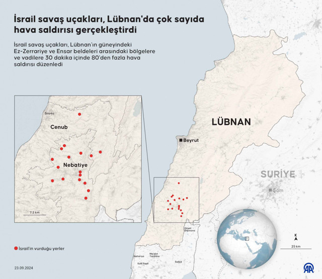 İsrail Lübnan'a hava saldırılarını yoğunlaştırdı! 182 kişi hayatını kaybetti, halk bölgeden kaçıyor - Resim: 0