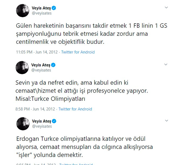 Veyis Ateş ne dedi FETÖ'ya övgü mesajları ifşa oldu - Resim: 0