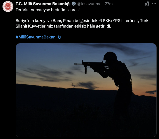 Milli Savunma Bakanlığı: 6 PKK/YPG'li terörist etkisiz hale getirildi - Resim: 0
