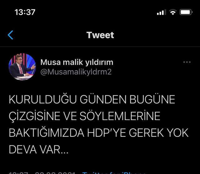 Musa Malik Yıldırım'dan olay çıkış: HDP'ye gerek yok DEVA var - Resim: 0