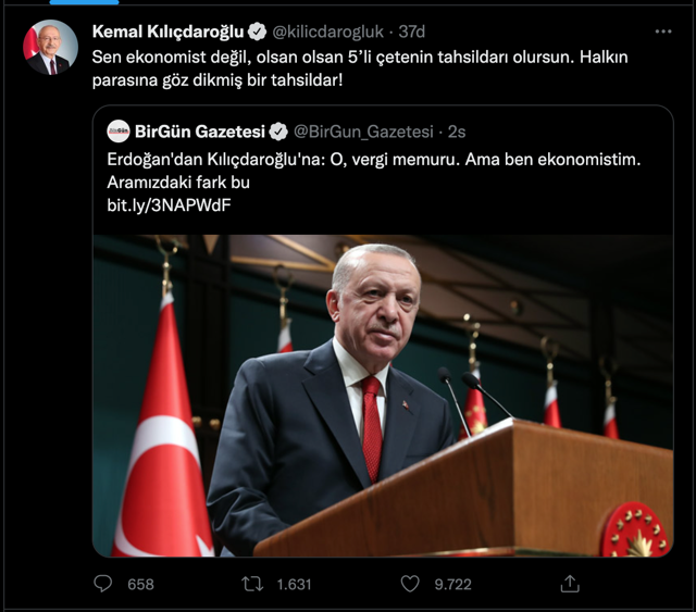Cumhurbaşkanı Erdoğan ile Kemal Kılıçdaroğlu arasında yeni polemik! 'O vergi memuru ama ben ekonomistim' - Resim: 0