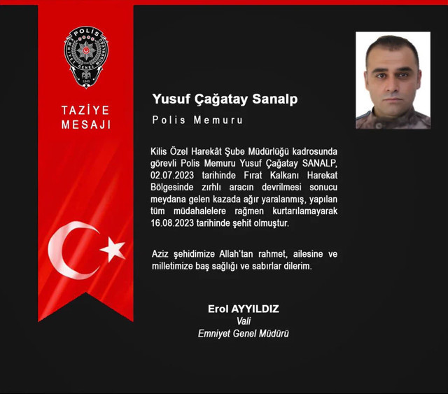 Fırat Kalkanı Harekatı bölgesinde 1 polis şehit oldu - Resim: 0