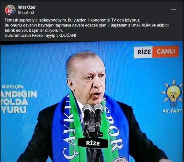 Cumhurbaşkanı Erdoğan'ın ziyaret etmişti! Güneysu Belediye Başkanı Özer karantinada - Resim: 0