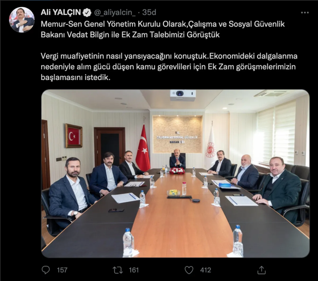 Memura ek zamda son dakika gelişmesi! Cumhurbaşkanı Erdoğan Memur-Sen Başkanı Ali Yalçın'la görüşecek - Resim: 0