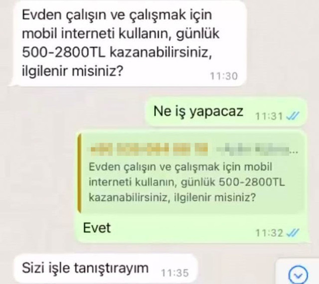 Ek gelir için gelen mesaja tıkladı borcu ödemek için yemeden içmeden 4 sene çalışması lazım - Resim: 0