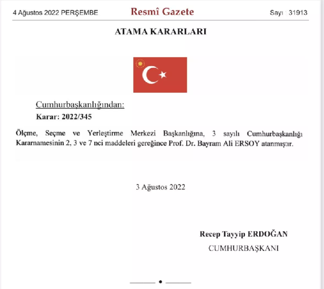 Resmi Gazete'de yayımlandı! Yeni ÖSYM başkanı belli oldu - Resim: 0