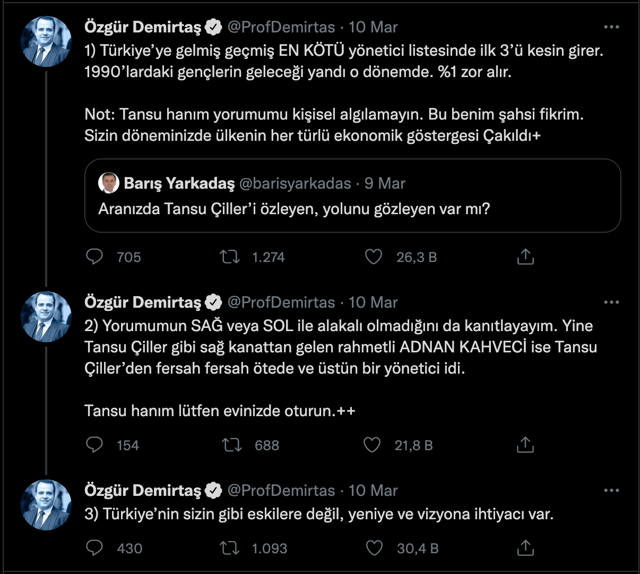 Tansu Çiller 'siyasete dönüyorum' dedi Özgür Demirtaş 'evinde otur' dedi! Candaş Tolga'dan kötü haber geldi - Resim: 1