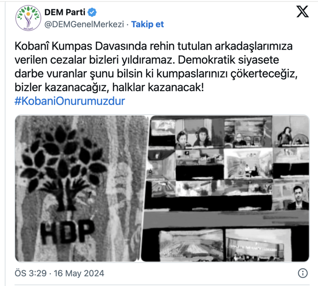 DEM Parti'den Kobani Davası kararlarına ilk tepki - Resim: 0