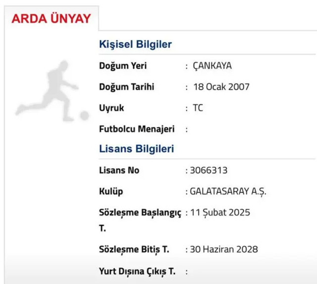 Galatasaray'dan bir transfer daha! Lisans bildirimi yapıldı - Resim: 0