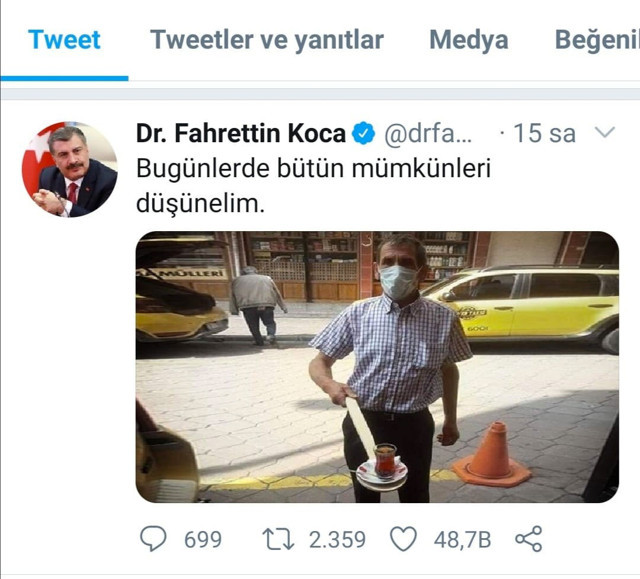 Sağlık Bakanı Fahrettin Koca fotoğrafını paylaşmıştı o çaycı şimdi meşhur oldu - Resim: 0