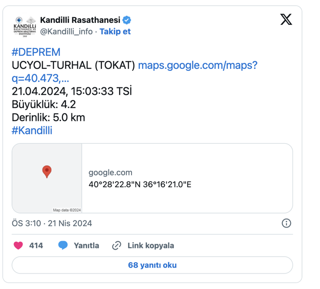 Tokat beşik gibi sallanıyor! Korkutan bir deprem daha oldu - Resim: 0