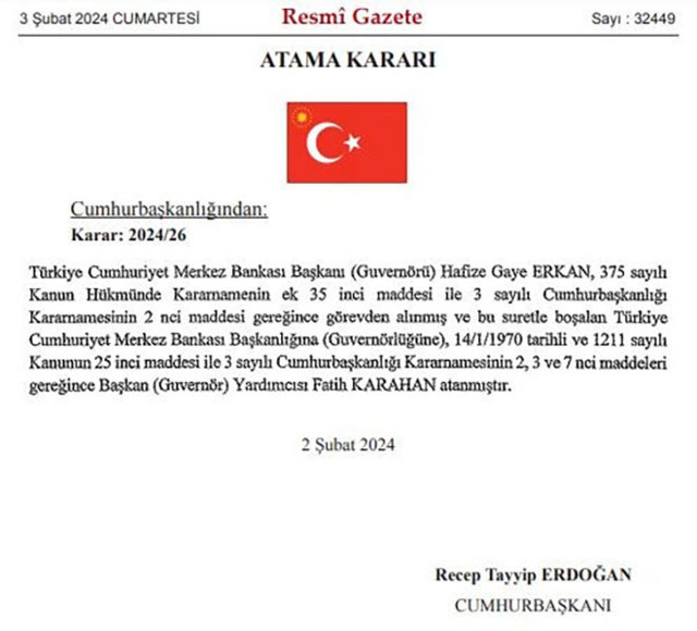 'Affımı istedim' demişti! Resmi Gazete: Hafize Gaye Erkan görevden alındı... - Resim: 0