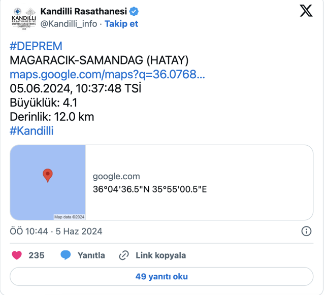 Hatay'da korkutan deprem! - Resim: 0