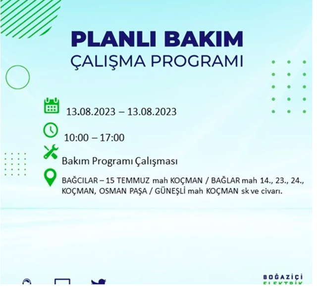 Mumları hazırlayın! İstanbul'un 10 ilçesinde elektrik yok - Resim: 2