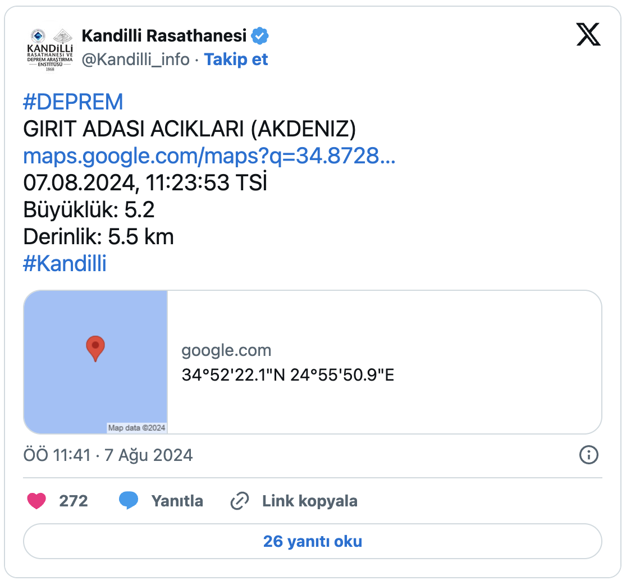 Akdeniz'de şiddetli deprem - Resim: 0