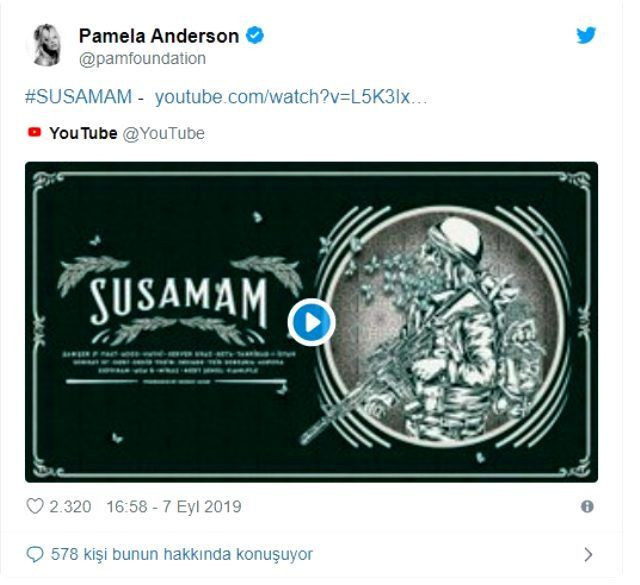 Şanışer'in Susamam şarkısını Amerikalı Pamela Anderson örnek olsun deyip paylaştı - Resim: 2