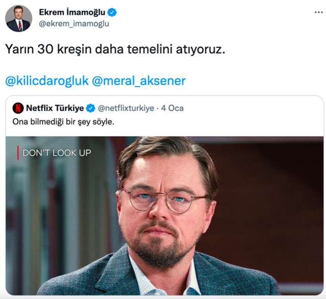Ekrem İmamoğlu'ndan 'Don't Look Up' paylaşımı - Resim: 0