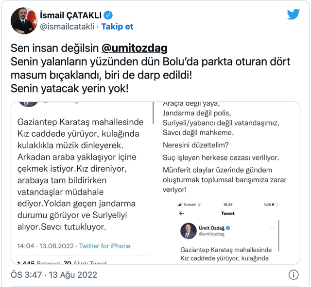 Ümit Özdağ'a büyük tepki! İsmail Çataklı: 'Sen insan bile değilsin...' - Resim: 1