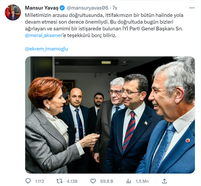 Ekrem İmamoğlu ve Mansur Yavaş ne dedi? Meral Akşener'e özel teşekkür ettiler - Resim: 3