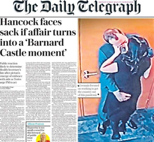 Danışmanıyla öpüşürken yakalanan Sağlık Bakanı'ndan olay savunma sosyal mesafe kuralını ihlal ettim - Resim: 1