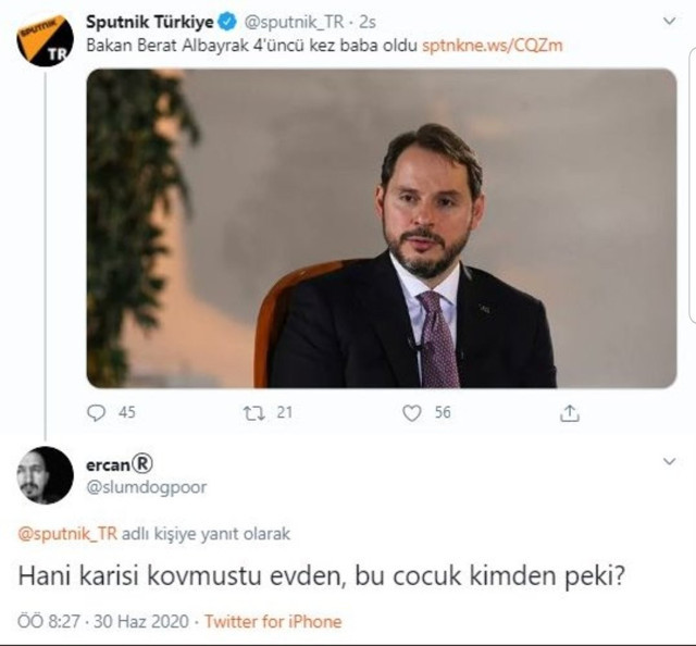 Berat Albayrak'ın ailesine çok iğrenç saldırı! Tepkiler çığ gibi hesabı kapatıp kaçtı - Resim: 0
