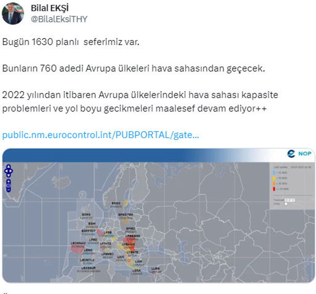 THY Genel Müdürü Bilal Ekşi'den seferlerde gecikme uyarısı - Resim: 0