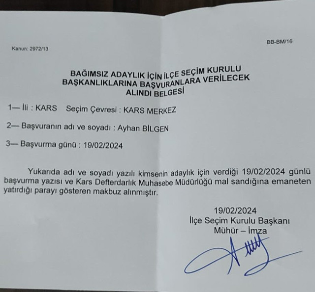 Ayhan Bilgen Kars'tan bağımsız aday oldu! 'Yarım kalan işleri bitirmek için...' - Resim: 0