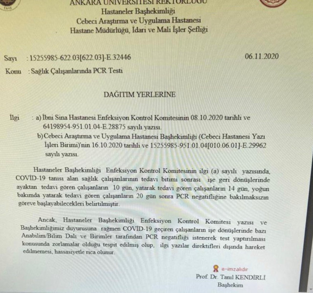 İki üniversitede sağlıkçıları zora sokacak talimat! Testin pozitif olsa bile... - Resim: 0