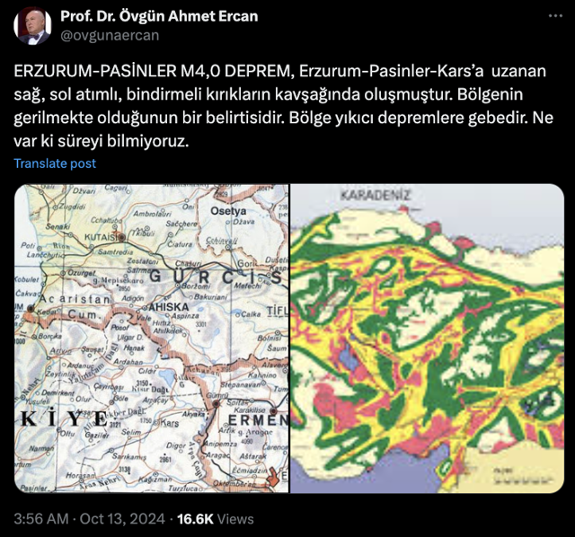 Gece yarısı iki ilimiz sallandı! Prof. Dr. Övgün Ahmet Ercan uyardı: "7.2'lik depreme gebe" - Resim: 0