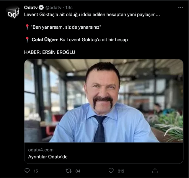 Levent Göktaş adına açılan Twitter hesabı kimin! Avukatı Celal Ülgen'den 180 derece zıt açıklamalar - Resim: 0